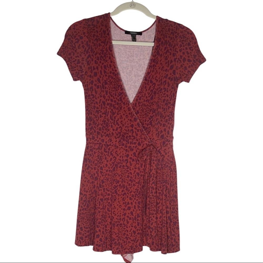 leopard print low v cut romper